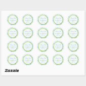 Lime Green und Blue Floral 1,5" Danke Sticker (Blatt)