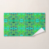 Lime Green und Blue Groovy Abstrakt Retro Art Badhandtuch Set (Handtuch)