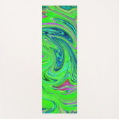 Lime Green und Blue Groovy Abstrakt Retro Art Yogamatte (Vorderseite)