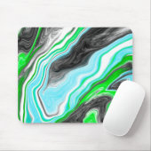 Lime Green und Blue Marmor wie Wirbel Mousepad (Mit Mouse)