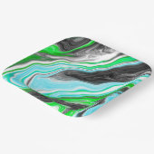 Lime Green und Blue Marmor wie Wirbel Pappteller (Gewinkelt)