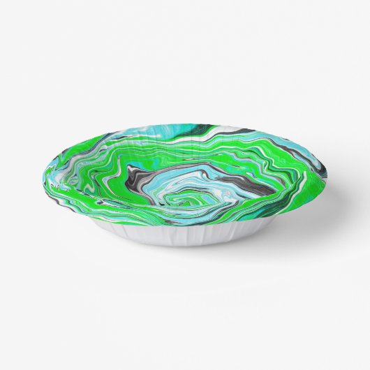 Lime Green und Blue Marmor wie Wirbel Pappteller (Gewinkelt)