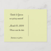 Lime Green und Brown Save the Date Foto Postkarten (Rückseite)