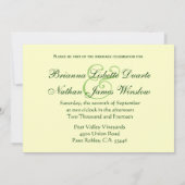 Lime Green und Cream Crosses and Squares Wedding Einladung (Rückseite)