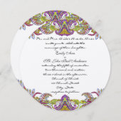 Lime Green und Raspberry Damask Einladung (Vorne/Hinten)