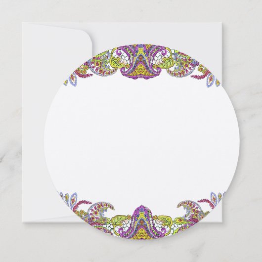 Lime Green und Raspberry Damask Einladung (Rückseite)