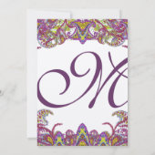 Lime Green und Raspberry Damask Einladung (Rückseite)