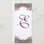 Lime Green und Raspberry Damask Einladung (Rückseite)