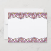 Lime Green und Raspberry Damask Wedding Platzkarte (Rückseite)