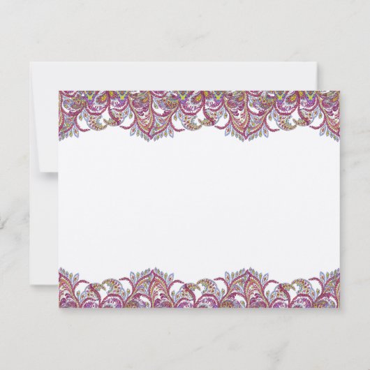 Lime Green und Raspberry Damask Wedding Platzkarte (Rückseite)