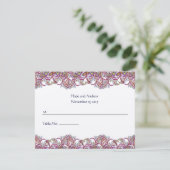 Lime Green und Raspberry Damask Wedding Platzkarte (Stehend Vorderseite)