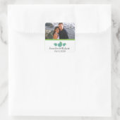 Lime Green und Türkis Seashell Wedding Quadratischer Aufkleber (Tasche)