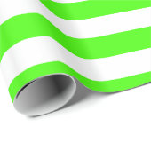 Lime Green und White XL Streifen Muster Geschenkpapier (Rolleneckpunkt)