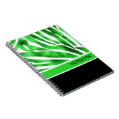 Lime Green und White Zebra Stripe Notebook Notizblock (Rechte Seite)