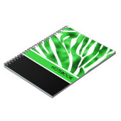 Lime Green und White Zebra Stripe Notebook Notizblock (Linke Seite)
