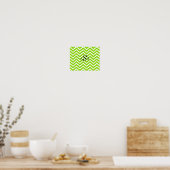 Lime Green und White Zickzack Monogram Wall Art Poster (Küche)