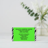 Lime Green und Zebra Print Visitenkarte (Stehend Vorderseite)