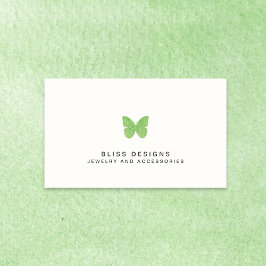 Lime Green Wassercolor Butterfly-Logo Visitenkarte
