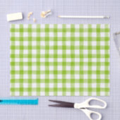 Lime Green Watercolor Dots Gingham Seidenpapier (Handwerk)