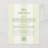 Lime Green Wedding Details Begleitkarte (Vorderseite)