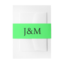 Lime Green Wedding Monogram Belly Bands Einladungsbanderole