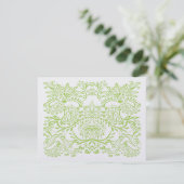 Lime Green Whimsical Bird Hochzeitskarten RSVP Karte (Stehend Vorderseite)