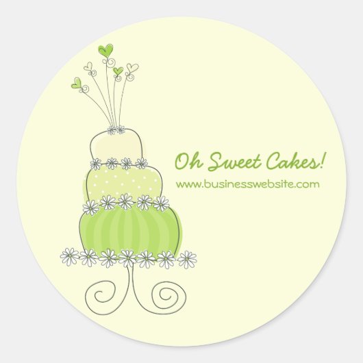 Lime Green Whimsical Chic Wedding Cake Sticker (Vorderseite)