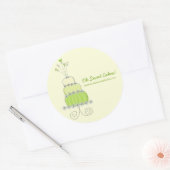 Lime Green Whimsical Chic Wedding Cake Sticker (Umschlag)