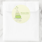 Lime Green Whimsical Chic Wedding Cake Sticker (Tasche)