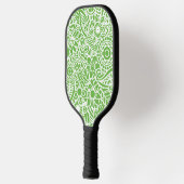Lime Green & White Abstrakt Floral Hawaiian Pickleball Schläger (Links)