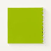 Lime Green White Floral Spiral Notebook Notizblock (Rückseite)