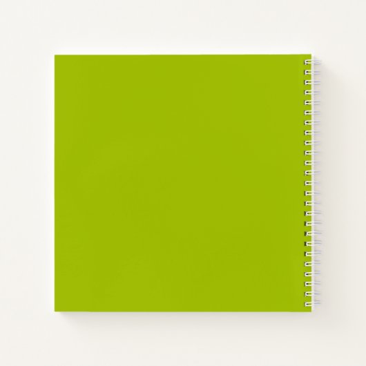 Lime Green White Floral Spiral Notebook Notizblock (Rückseite)