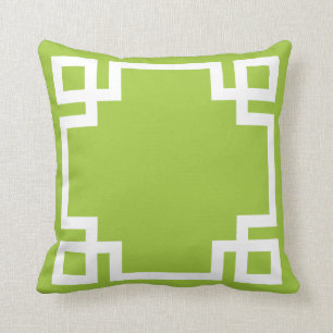Lime Green White Kissen