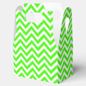 Lime Green White Large Zickzack ZigZag Muster Geschenkschachtel (Geöffnet)