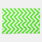 Lime Green White Large Zickzack ZigZag Muster Geschirrtuch (Horizontal)
