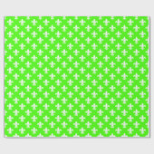 Lime Green White Lilie Pattern Geschenkpapier (Flach)