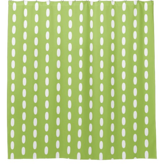 Lime Green White Pattern Duschvorhang (Vorderseite)