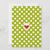 Lime Green & White Polka Dot Hochzeitseinladungen Einladung (Rückseite)