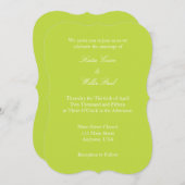 Lime Green White Schlicht Simple Wedding Einladung (Vorne/Hinten)