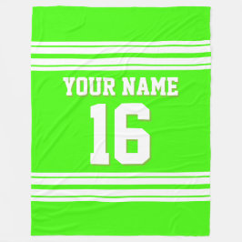 Lime Green White Sports Jersey Fleecedecke