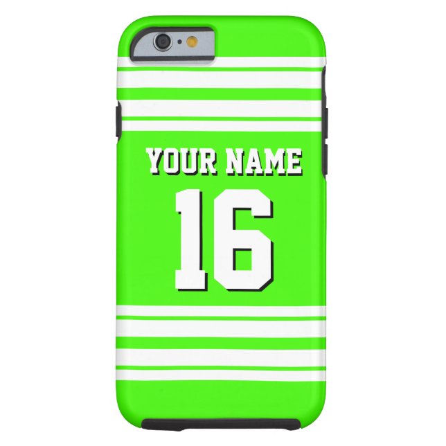 Lime Green White Team Jersey Name Case-Mate iPhone Hülle (Rückseite)