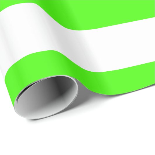 Lime Green, White XL Streifen Muster Geschenkpapier (Rolleneckpunkt)
