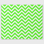 Lime Green White XL Zickzack ZigZag Muster Geschenkpapier (Flach)