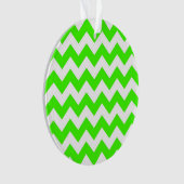Lime Green White Zickzack Zig-Zag Muster Ornament (Vorderseite)