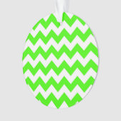 Lime Green White Zickzack Zig-Zag Muster Ornament (Vorderseite)