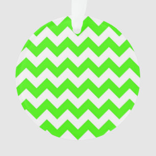 Lime Green White Zickzack Zig-Zag Muster Ornament