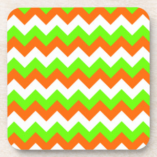 Lime Green White Zigzag Untersetzer
