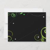 LIME GREEN WIRBEL & STARS Bat Mitzvah Repair Card RSVP Karte (Rückseite)