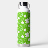 LIME GREEN WITH WHITE IRISH SHAMROCKS TRINKFLASCHE (Vorderseite)