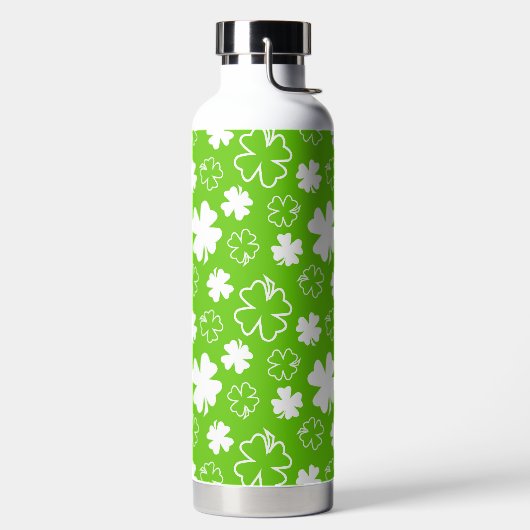 LIME GREEN WITH WHITE IRISH SHAMROCKS TRINKFLASCHE (links)